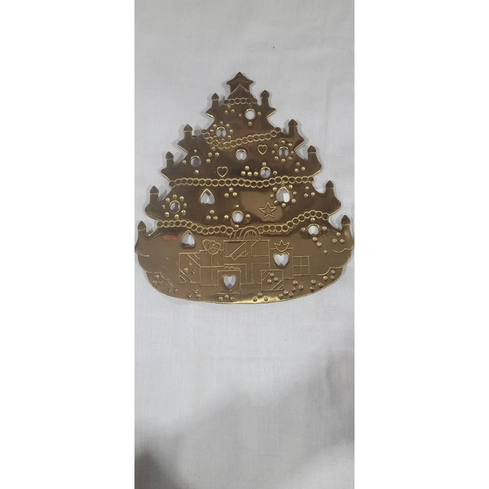Brass Christmas Tree Trivet by Christmas Around the World - in Box